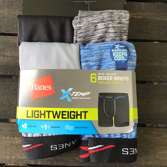 Hanes Lightweight Boys’ Tagless 4 Boxer Briefs - Picture 2 of 6